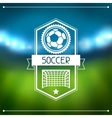 sports background with soccer stadium and labels vector image