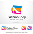fashion shop logo template design vector image