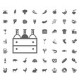 food and drinks icon set vector image