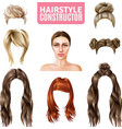 hairstyles for women constructor vector image