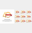 set of anniversary premium logo with gold color vector image
