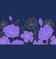 violet minimalistic flowers vector image