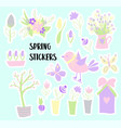 easter spring stickers happy elements vector image vector image