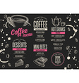 menu coffee restaurant beverage template placemat vector image