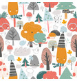 seamless pattern with colorful autumn trees vector image