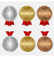 set of award medals transparent background vector image vector image