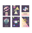 trendy abstract posters set with golden elements vector image vector image