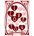 vintage love greeting card vector image