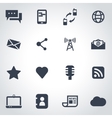 black communication icon set vector image vector image