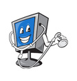 computer tv monitor with doctor stethoscope vector image