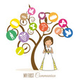 first communion card vector image vector image