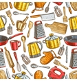 kitchenware dishware kitchen utensils pattern vector image vector image