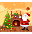 santa claus with a fireplace vector image
