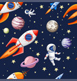 seamless pattern space elements cartoon design vector image