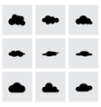 black cloud icon set vector image