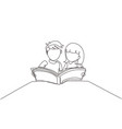 continuous one line drawing kids boy and girls vector image vector image