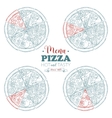 scetch pizza menu vector image