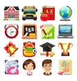 set of school icons vector image vector image