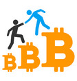bitcoin business climbing help flat icon vector image