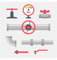 pipelines with connectors and valves vector image