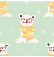 seamless merry christmas pattern with polar bear vector image