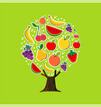 summer fruit tree concept for healthy food diet vector image