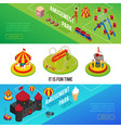 circus isometric horizontal banners vector image