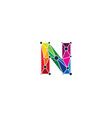 color letter n logo icon design vector image