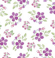 seamless patterns with watercolor flowers vector image