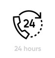 24 hours icon editable outline vector image