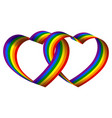 3d rainbow ribbon heart vector image vector image