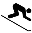 downhill skiing symbol vector image vector image