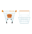 empty shopping cart and basket set vector image