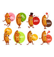 hot dog character fast food mascot sale discount vector image vector image
