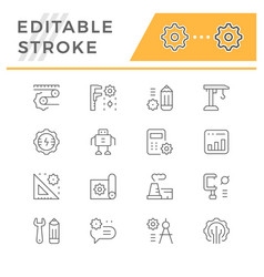 Set line icons of start up Royalty Free Vector Image