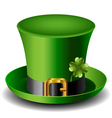 st patricks day hat with clover vector image vector image