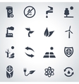 black eco icon set vector image vector image