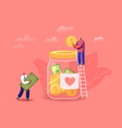donation volunteers charity concept tiny male vector image vector image