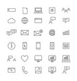 30 line social icons vector image