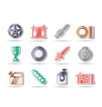 car parts and services icons vector image