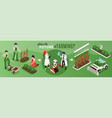 future farming isometric composition vector image vector image