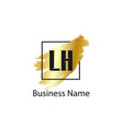 initial letter lh logo template design vector image