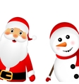 santa claus and christmas snowman vector image