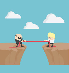 In cartoon competition between business leaders Vector Image