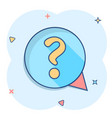 question mark icon in comic style discussion vector image vector image