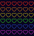 colorful rainbow heart seamless repetitive pattern vector image vector image