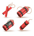 realistic 3d red dynamite bomb with electronic vector image