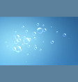 realistic soap bubbles on blue background vector image vector image