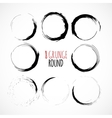 set of grunge circle brush strokes vector image