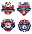 set of volleyball champions league emblems design vector image vector image